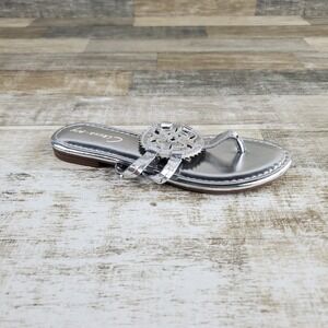 Circus by Sam Edelman Canyon Thong Sandals Womens Sz 5 M Metallic‎ Flower Style